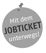 Sticker mit Text Mit dem JOBTICKET unterwegs!